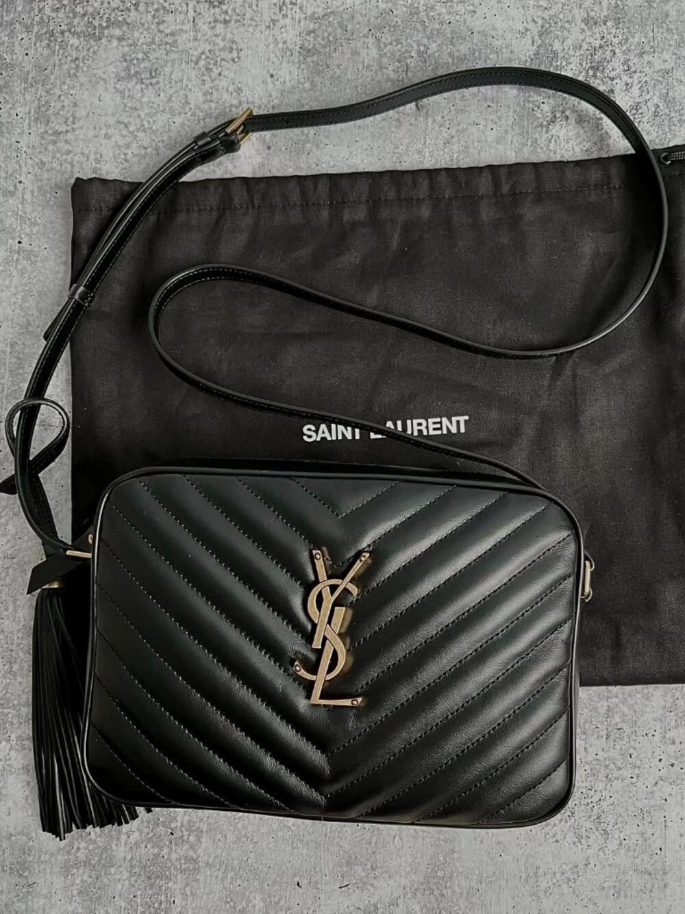 YSL LOU Camera Bag in Quilted Leather